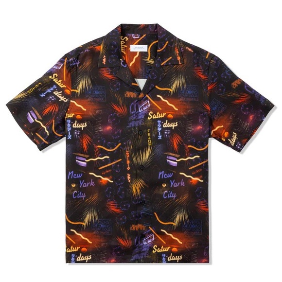 Saturdays NYC Canty Midnight Paradise Short Sleeve Shirt - Picture 4 of 10